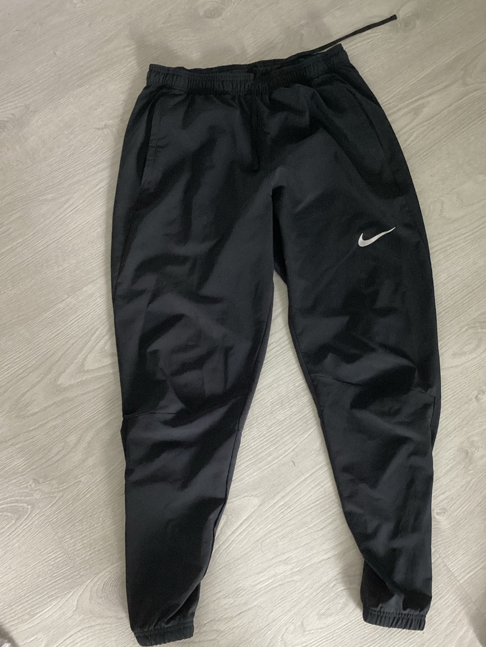 Nike Black Athletic Joggers with White Swoosh